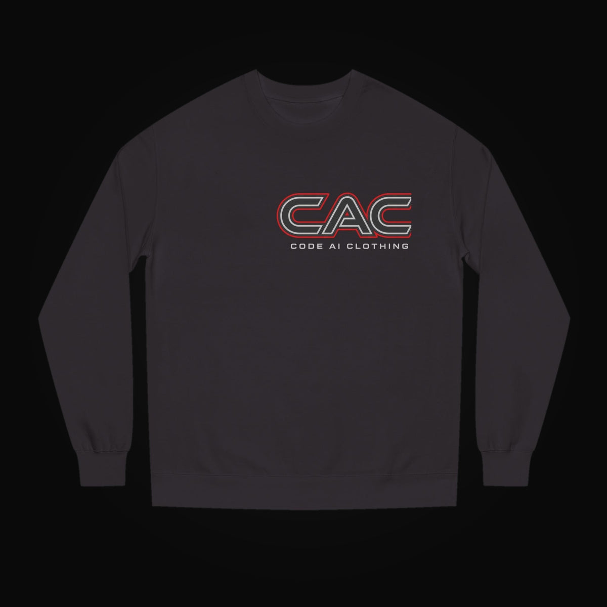 Cac signature Crew Neck Sweatshirt on black background
