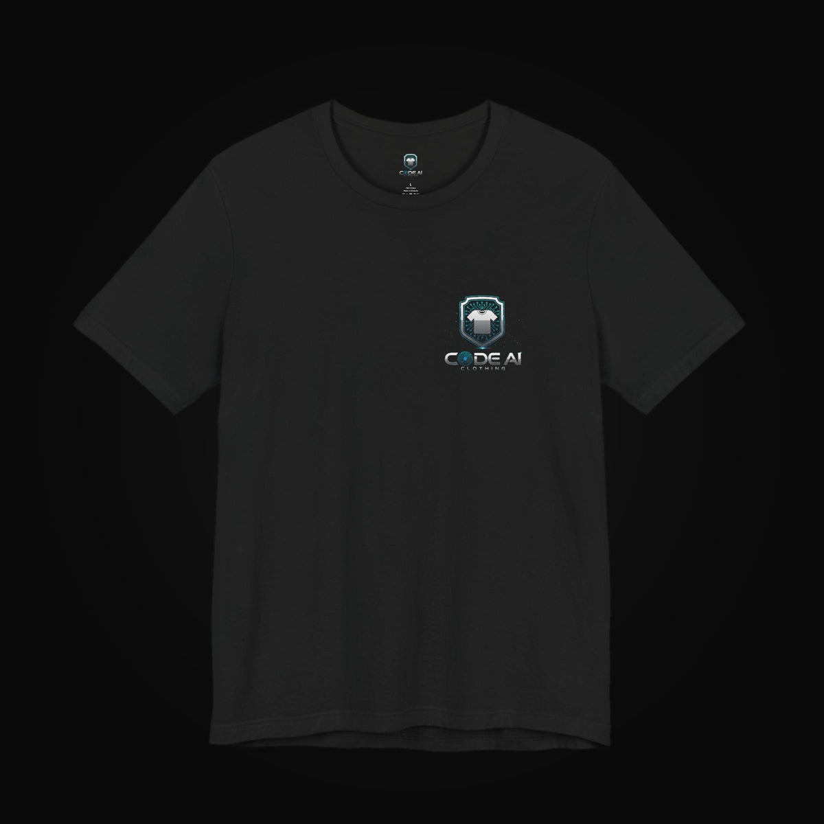 Circuit Shield Back Print Tee on black background