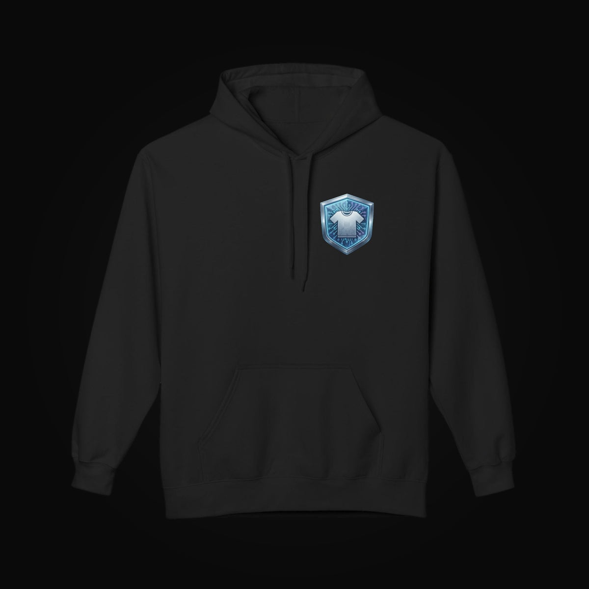 Code AI Classic Fleece Hoodie on black background