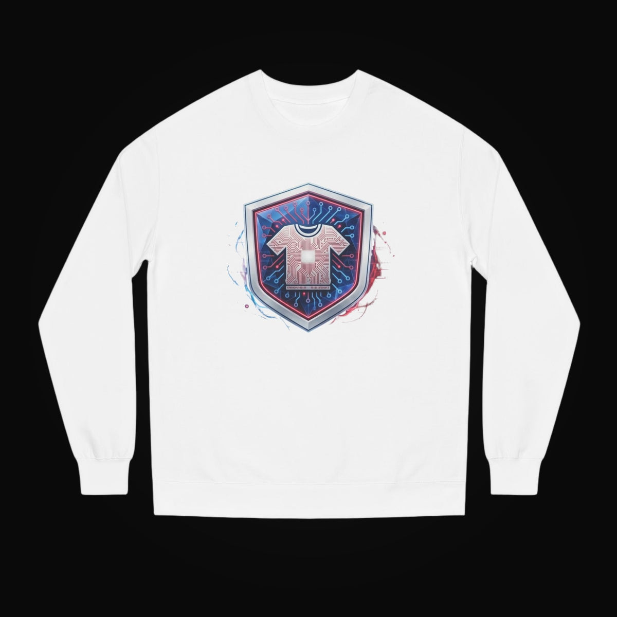 Code AI Compiler Crewneck on black background