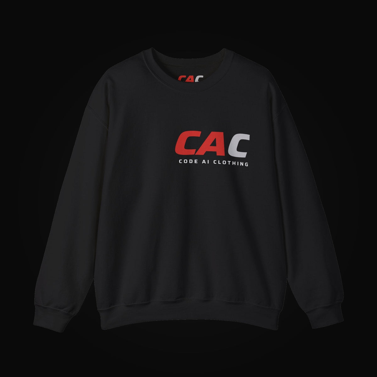 code ai crewneck black background