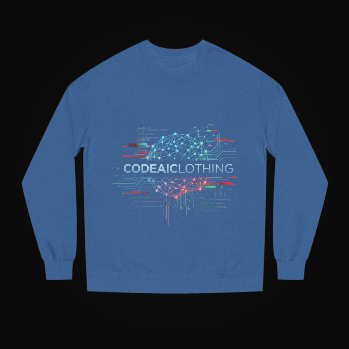 Code AI Syntax Crewneck on black background