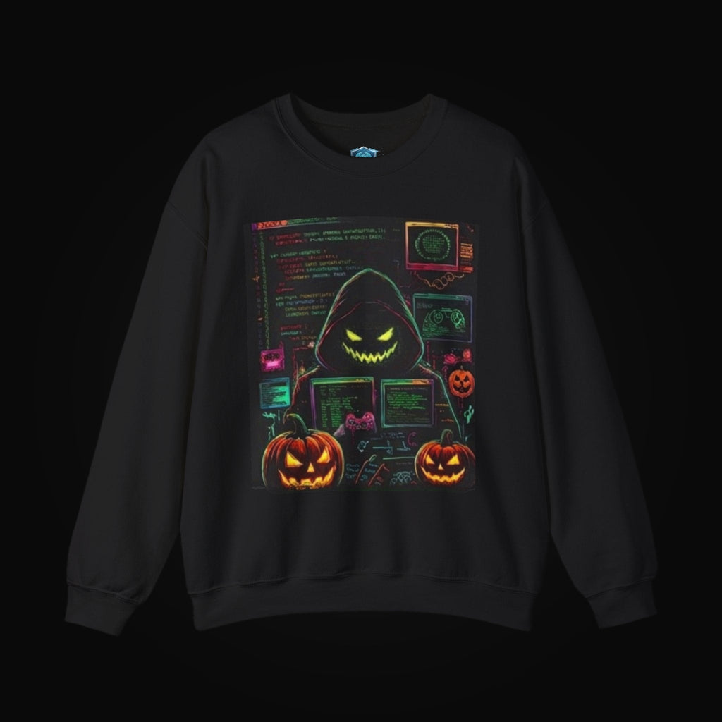 Halloween Hacker Crewneck on black background
